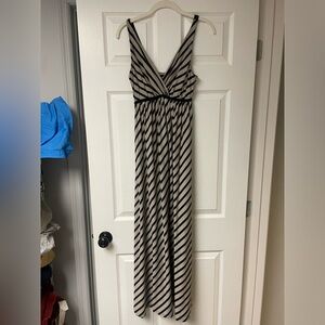 Taupe and black long flowy dress